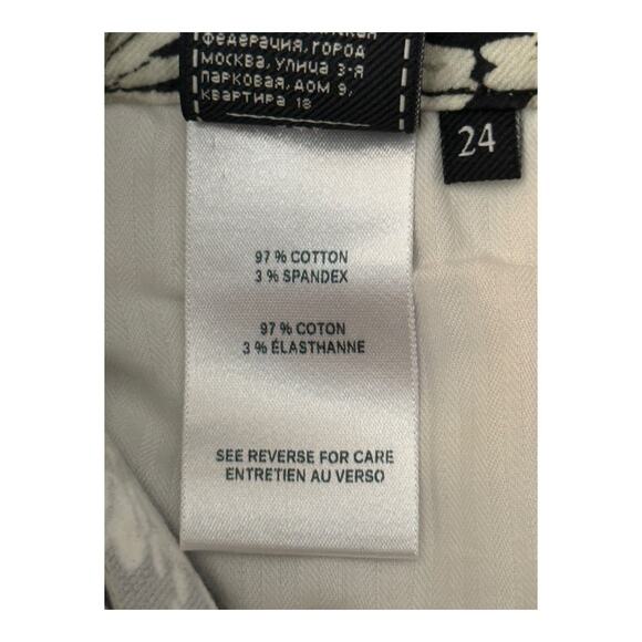 7 For All Mankind Daisy skinny jeans black white size 24 - Picture 11 of 12